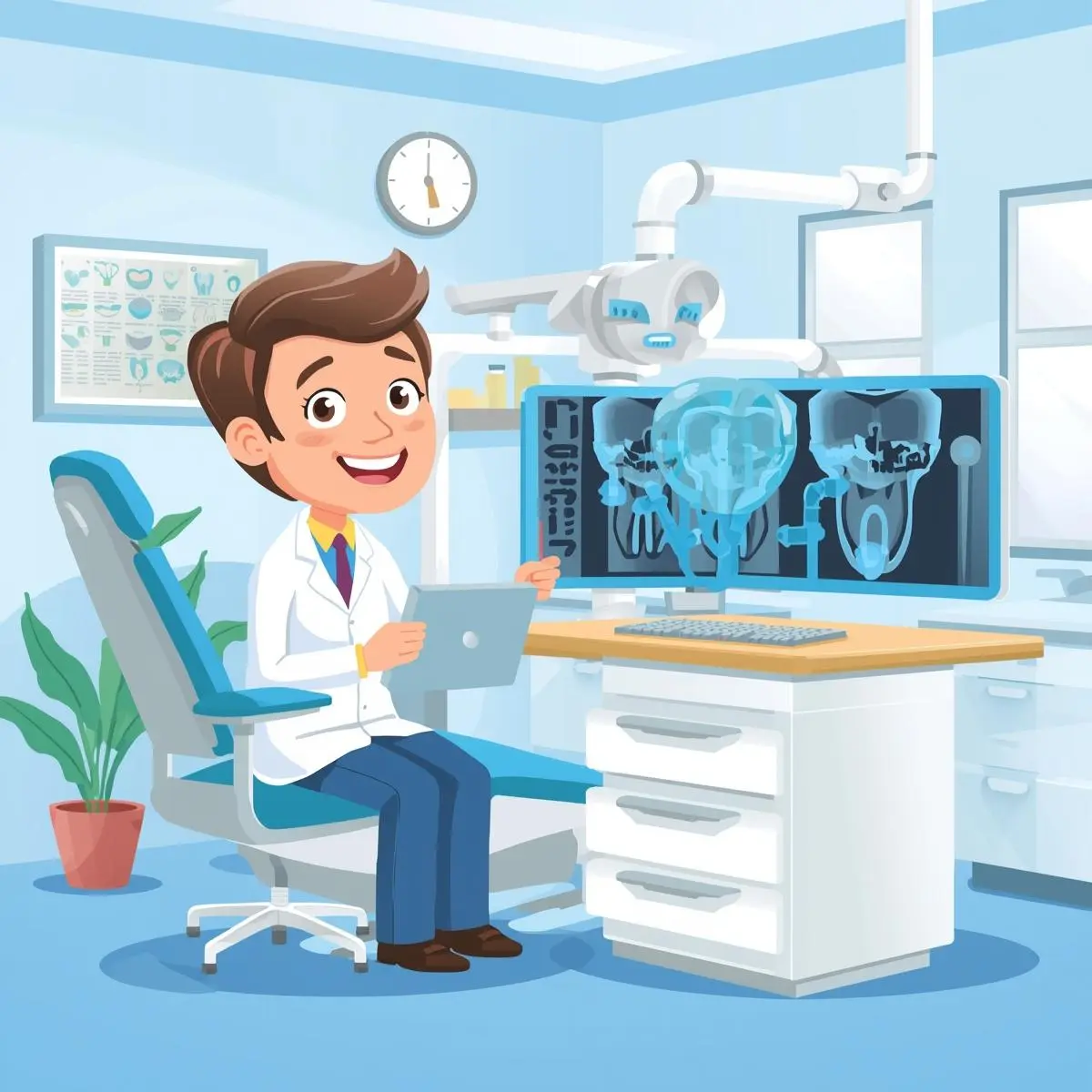 Digital X-ray, oral cancer screening, and modern equipment